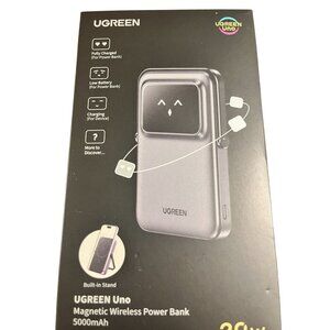 UGREEN Uno Magnetic Wireless Power Bank 5000mAh Wireless Portable Charger Black